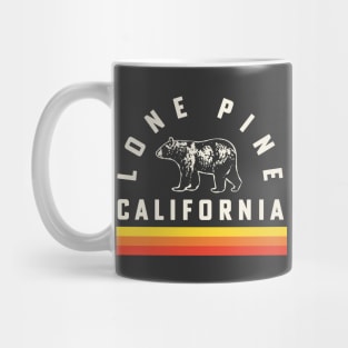 Lone Pine California Souvenir Bear Retro Vintage Stripes Mug